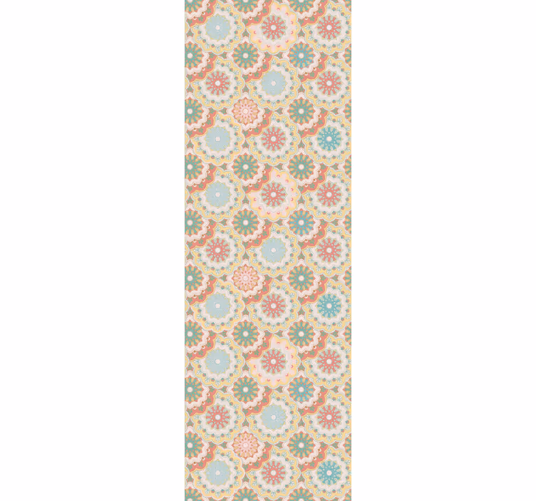 Papel tapiz floral diseño circular adornado - TenVinilo