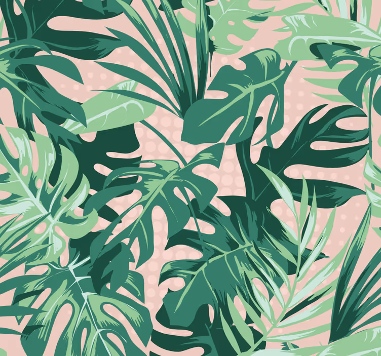 Papel tapiz selva diseño de plantas tropicales - TenVinilo