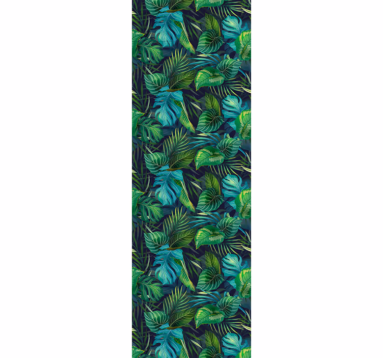 Papel tapiz hojas patrón de vegetación tropical - TenVinilo