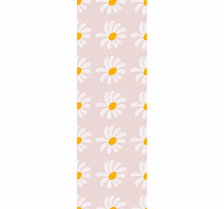 Papel tapiz flores hileras de margaritas dulces - TenVinilo