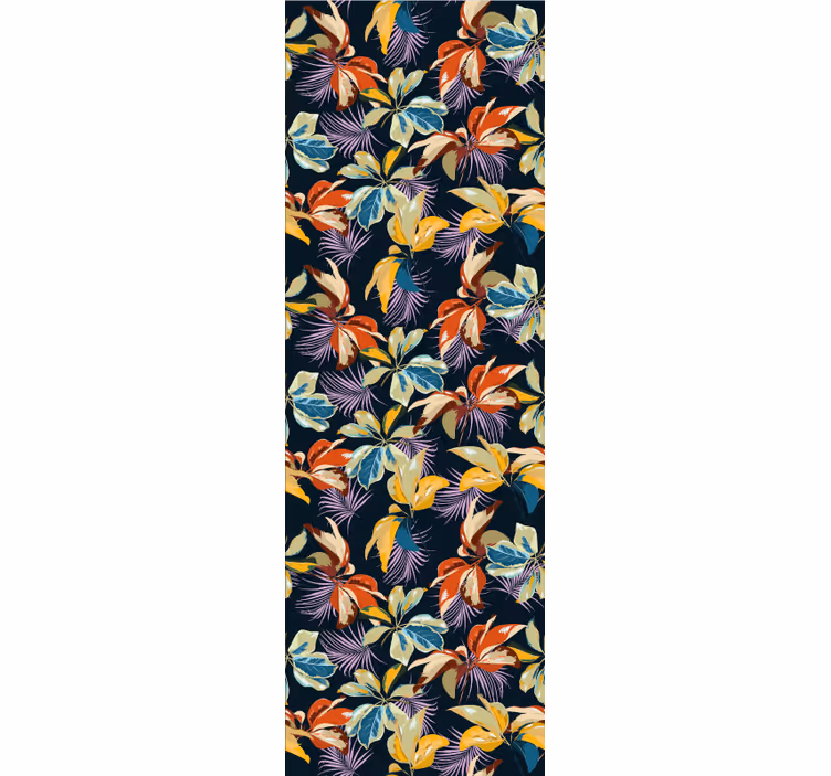 Papel tapiz flores dosel de selva vívido - TenVinilo