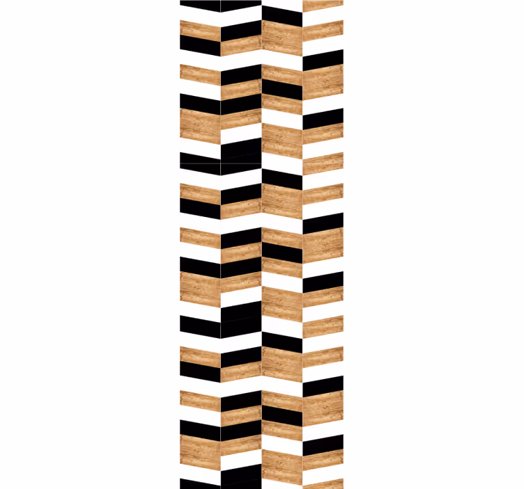 Papel tapiz rayas horizontales diseño de madera chevron - TenVinilo