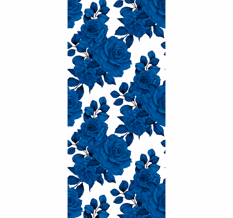 Papel tapiz floral flor de rosa azul - TenVinilo