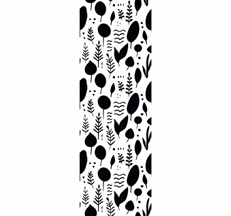 Papel tapiz hojas colección en blanco y negro - TenVinilo