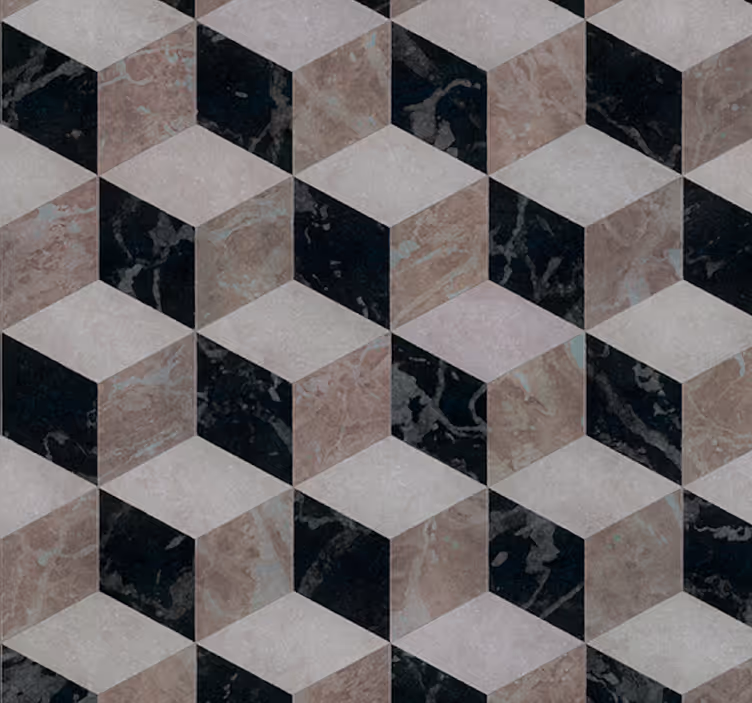 Papel tapiz metal disposición geométrica de cubos - TenVinilo