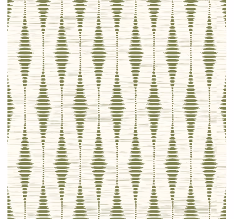 Papel tapiz geométrico rabaul ikat verde musgo - TenVinilo