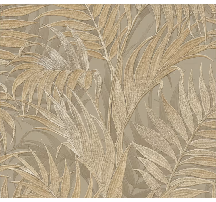 Papel tapiz hojas textura de palma beige - TenVinilo