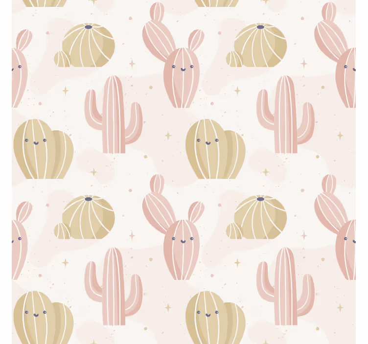 Papel tapiz naturaleza patrón de cactus lindo - TenVinilo