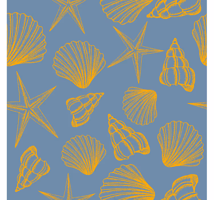 Papel tapiz naturaleza con conchas y estrellas - TenVinilo