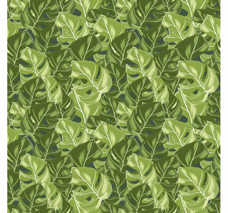 Papel tapiz naturaleza patrones de hojas exuberantes - TenVinilo