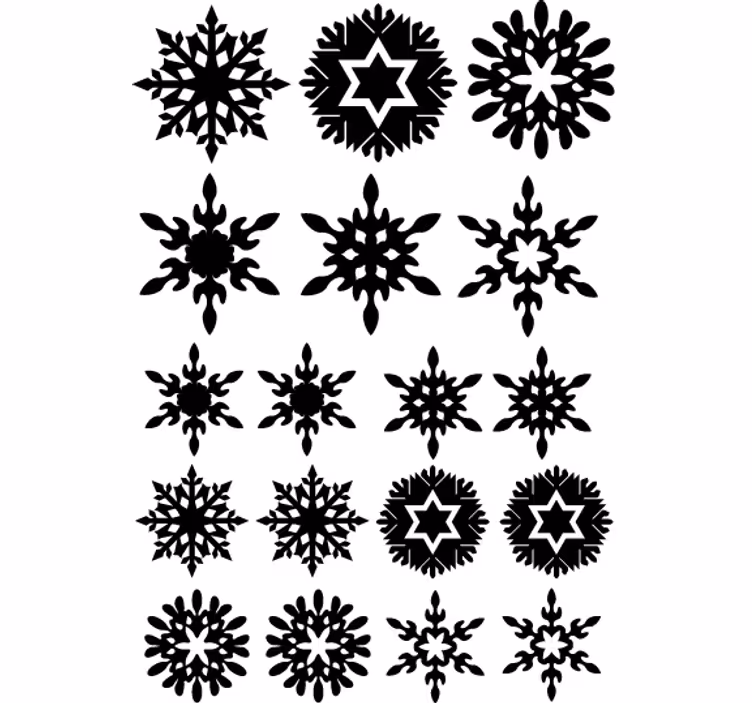 Papel tapiz navidad copos de nieve negros - TenVinilo
