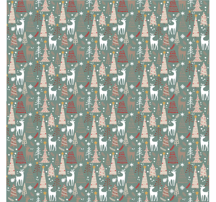 Papel tapiz navidad patrón de bosque navideño - TenVinilo