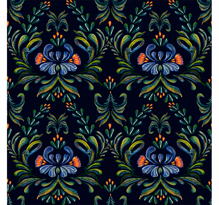 Papel tapiz ornamental adorno folclórico colorido - TenVinilo