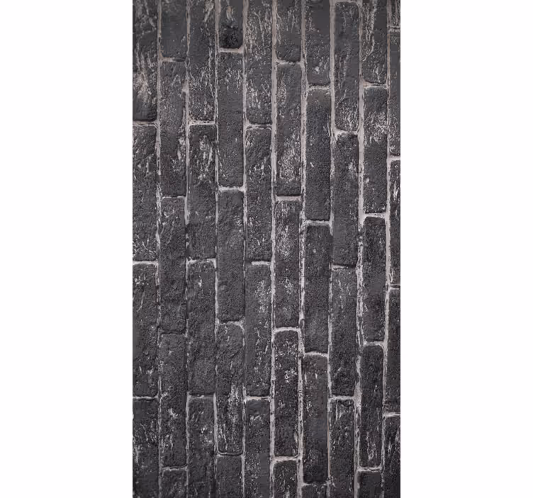 Papel tapiz ornamental pared gris de ladrillos de piedra - TenVinilo