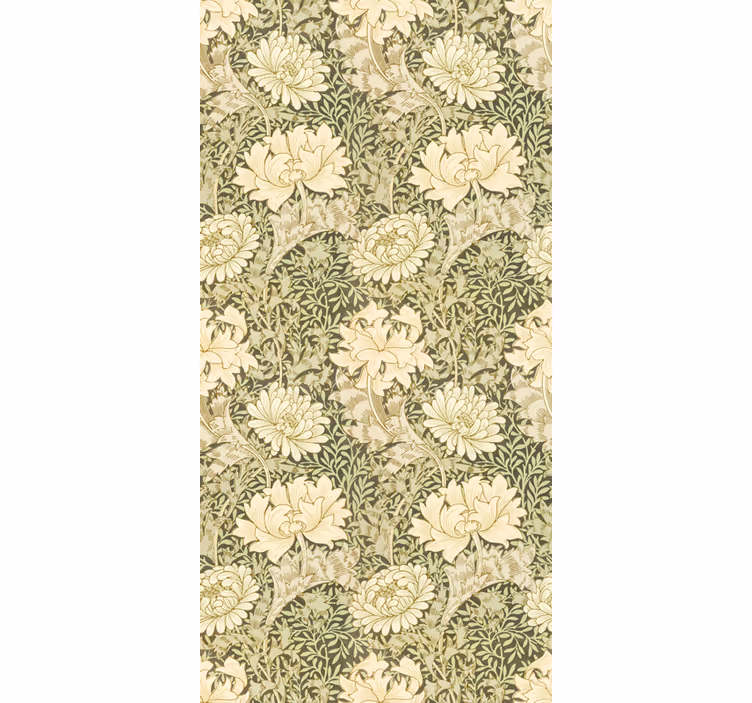 Papel tapiz ornamental crisantemo de estilo moderno - TenVinilo