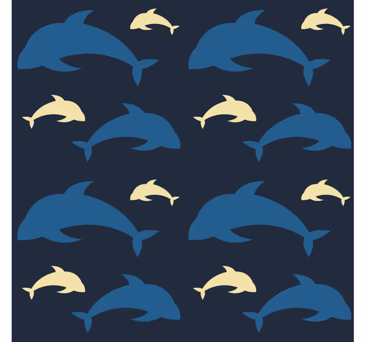 Papel tapiz para recámara 3 delfines en el mar - TenVinilo