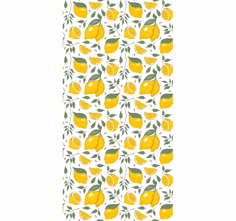 Papel tapiz para recámara limones y flores cremosa - TenVinilo