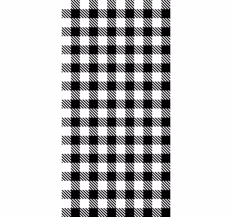 Papel tapiz para recámara vichy blanco y negro - TenVinilo