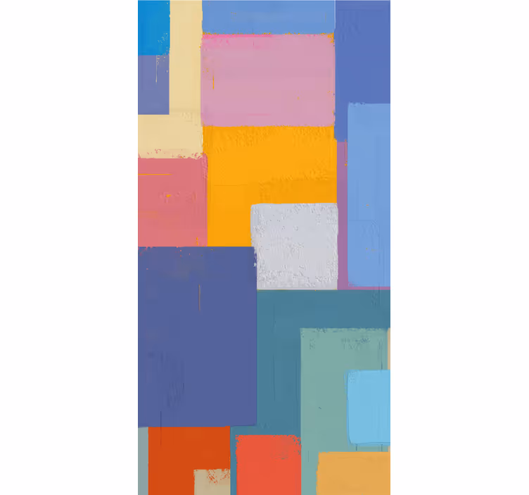 Papel tapiz ornamental pintura abstracta cuadrados coloridos - TenVinilo