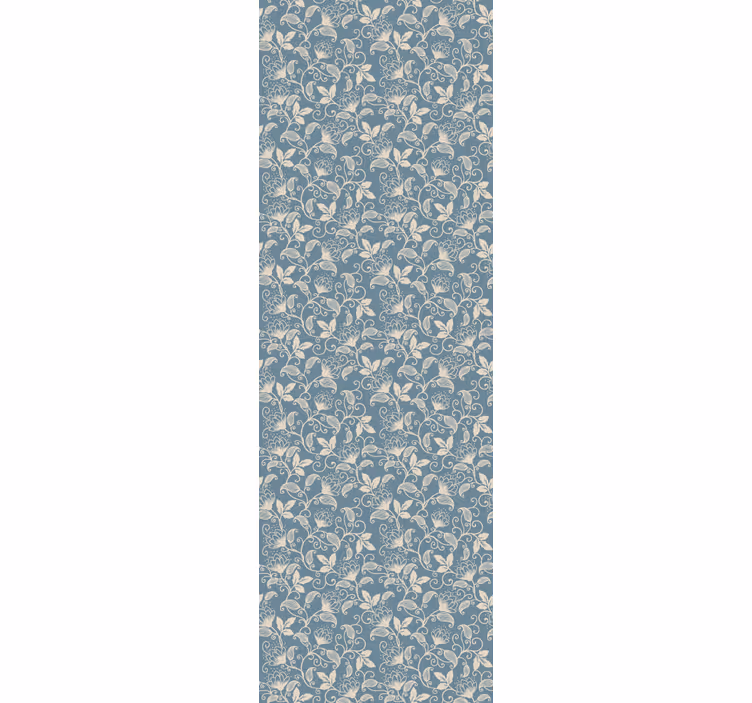 Papel tapiz ornamental patrón de detalles azul y beige - TenVinilo