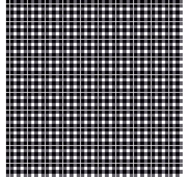 Papel tapiz ornamental a cuadros en blanco y negro - TenVinilo