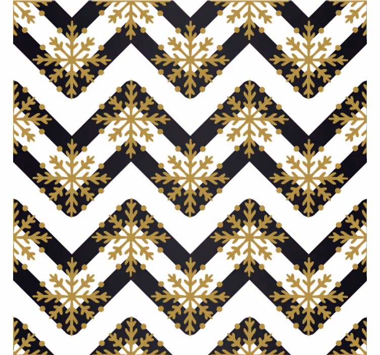 Papel tapiz ornamental patrón floral chevron - TenVinilo