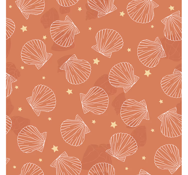 Papel tapiz ornamental fondo de conchas - TenVinilo
