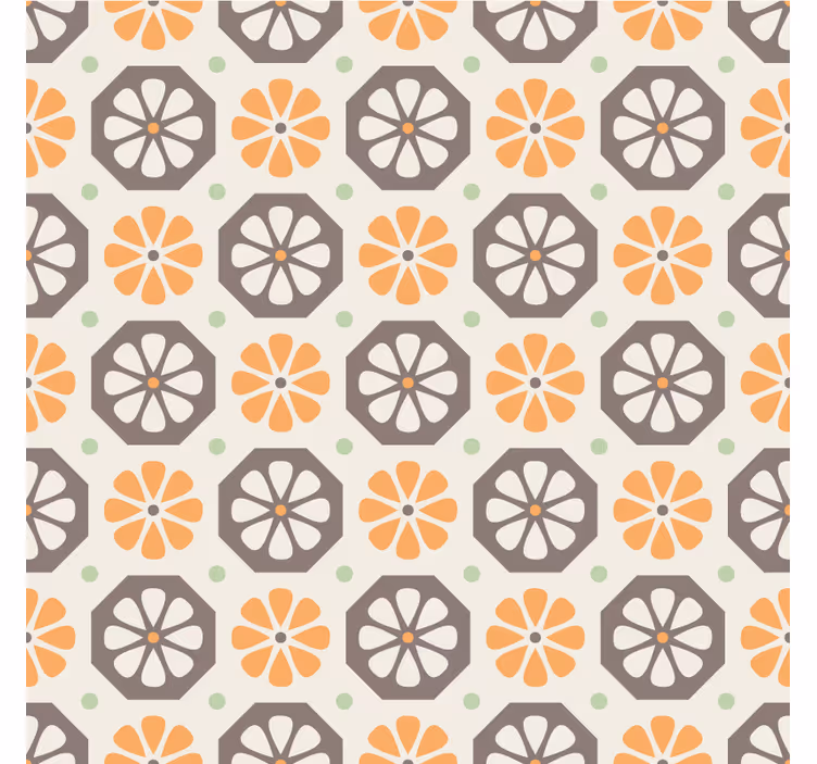 Papel tapiz ornamental destellos de patrón floral - TenVinilo