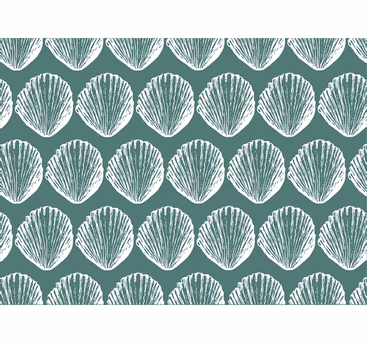 Papel tapiz para recámara patrón de conchas decorativas - TenVinilo