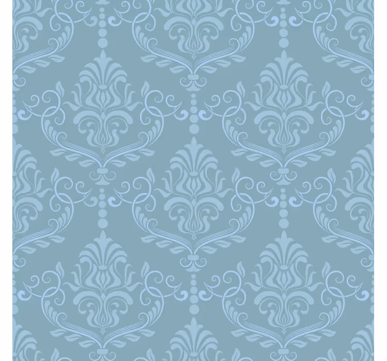 Papel tapiz para recámara azul barroco elegante - TenVinilo