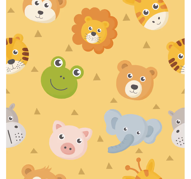 Papel tapiz animales área de juegos colorida - TenVinilo