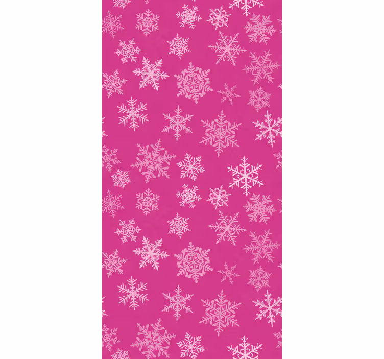 Papel tapiz para recámara diseño copos de nieve rosa - TenVinilo