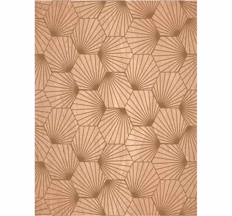 Papel tapiz para sala líneas hexagonales marrón - TenVinilo
