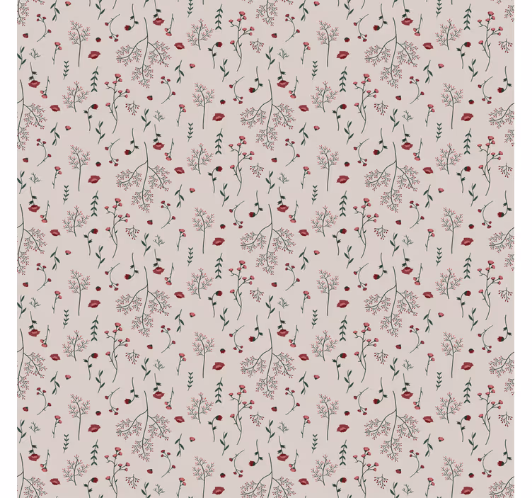 Papel tapiz textura patrón floral rojo minimalista - TenVinilo