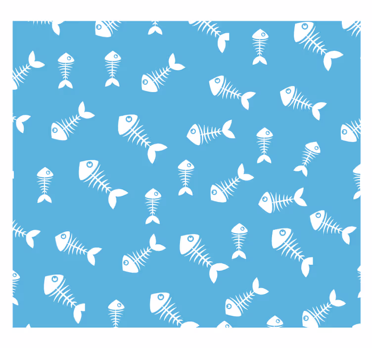 Papel tapiz animales huesos de pescado - TenVinilo