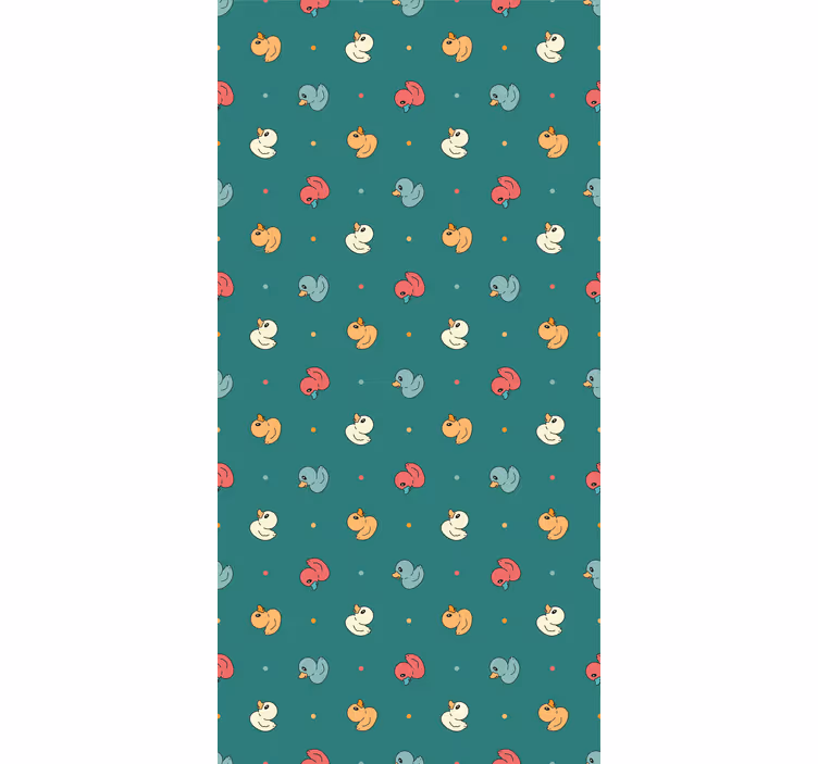 Papel tapiz animales patitos de goma multicolor - TenVinilo