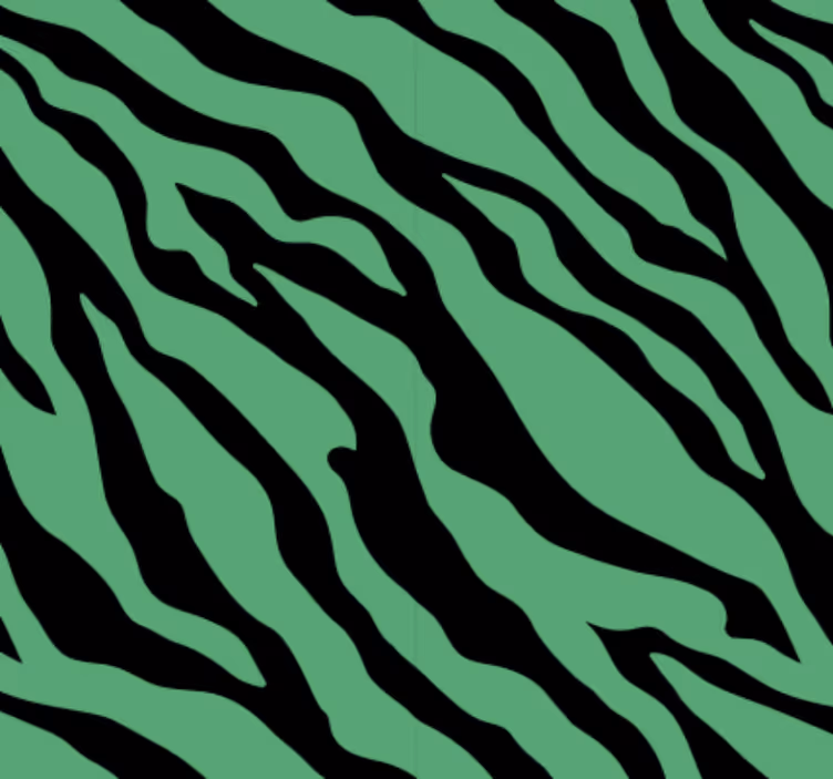 Papel tapiz animales diseño cebra verde - TenVinilo