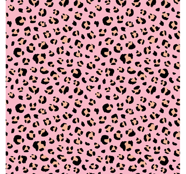 Papel tapiz animales leopardo acuarela negro y rosa - TenVinilo