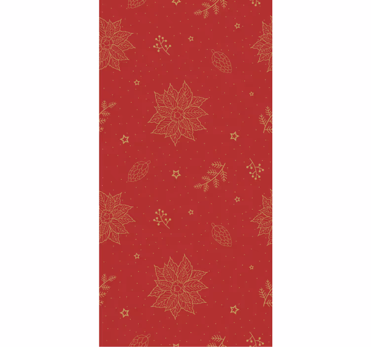 Papel tapiz navidad con patrón vintage de flores - TenVinilo
