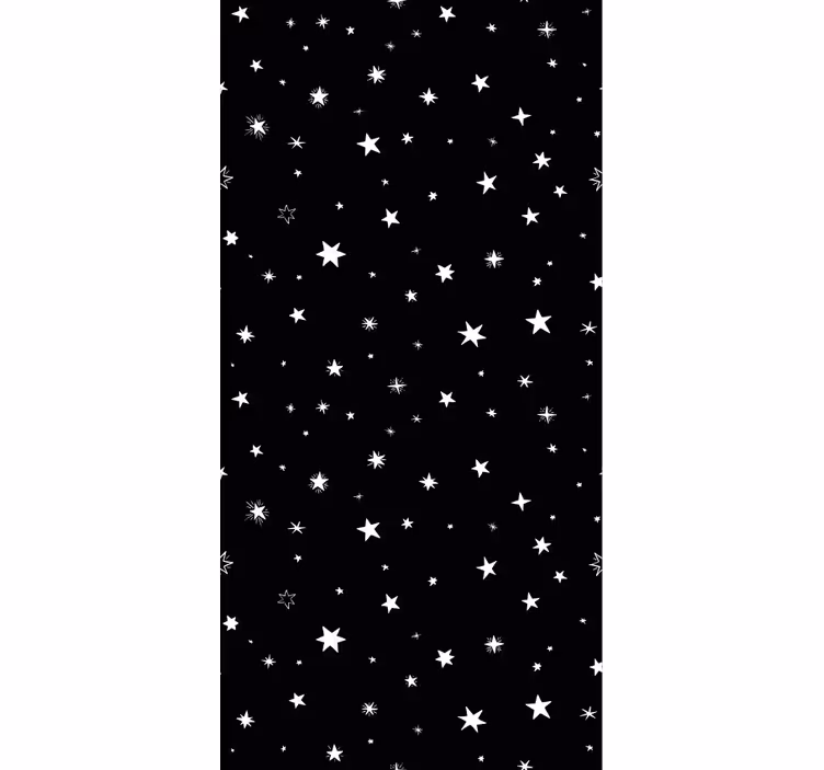 Papel tapiz oficina patrones de estrellas blanco y negro - TenVinilo