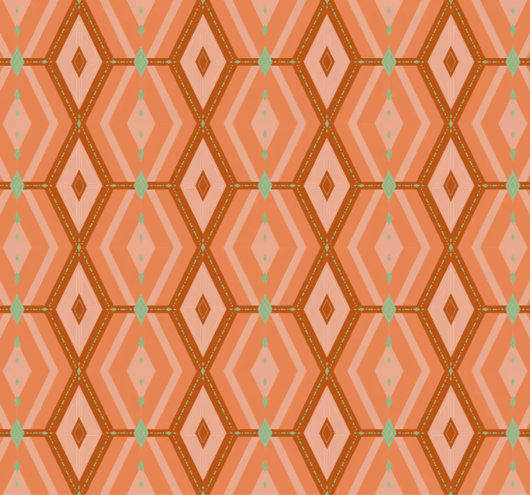 Papel tapiz pasillo tonos otoñales geométricos - TenVinilo