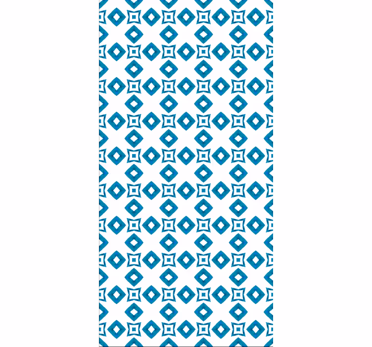 Papel tapiz pasillo diseño de diamantes azules - TenVinilo