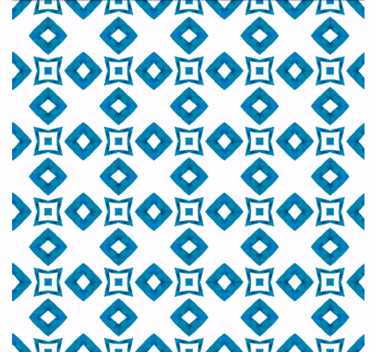 Papel tapiz comedor diseño geométrico azul diamante - TenVinilo