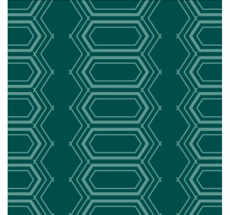 Papel tapiz comedor patrón geométrico verde círculos - TenVinilo