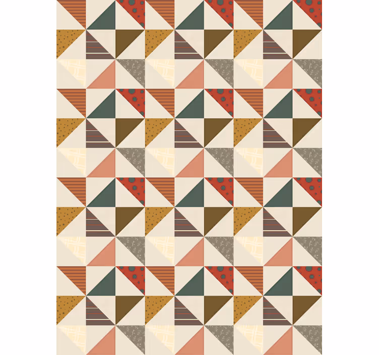 Papel tapiz comedor patrón geométrico de triángulos - TenVinilo