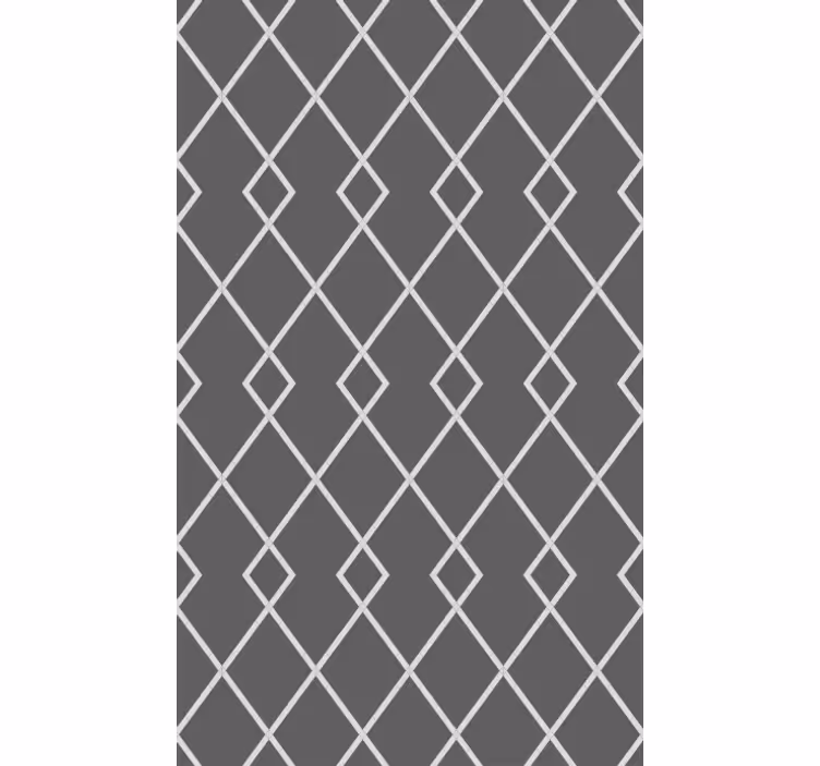 Papel tapiz comedor patrón de diamantes gris y blanco - TenVinilo