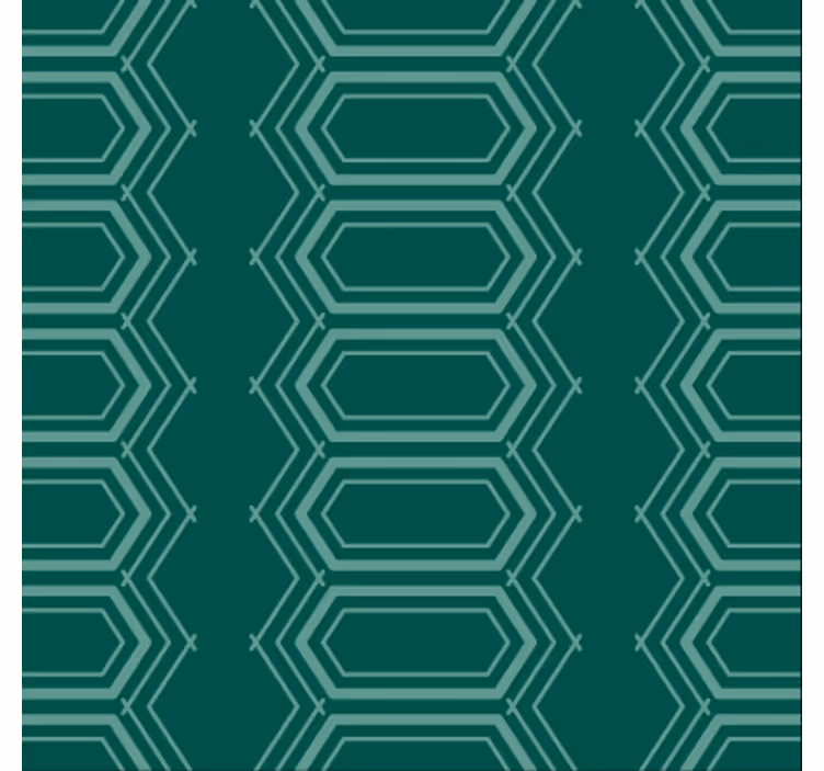 Papel tapiz comedor patrón geométrico esmeralda - TenVinilo