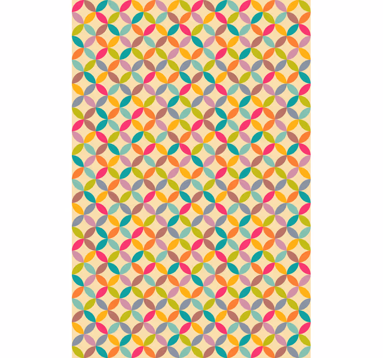 Papel tapiz comedor geométrico colorido - TenVinilo