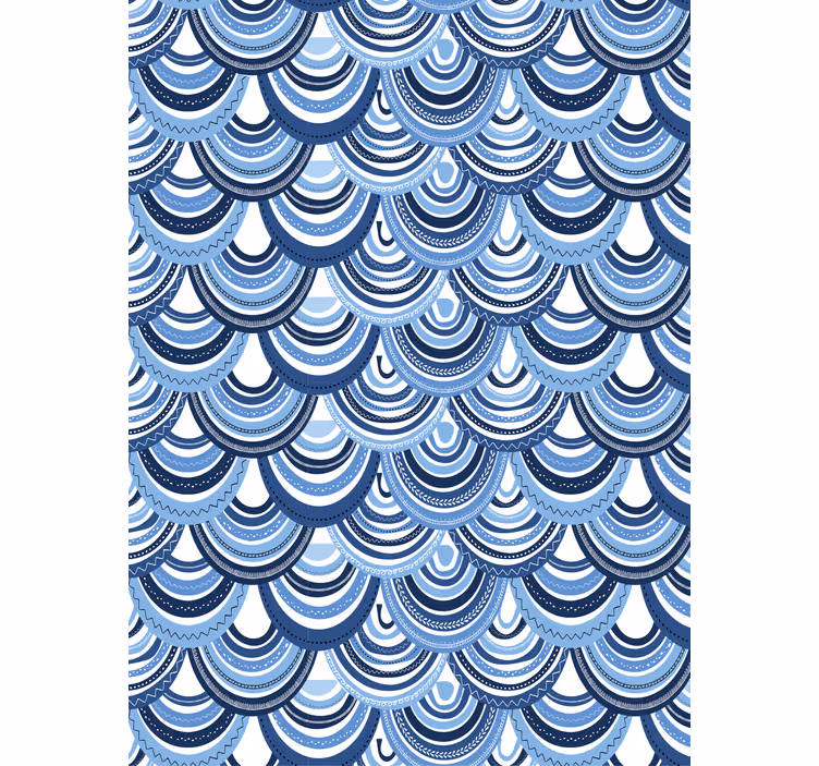 Papel tapiz geométrico patrón de olas - TenVinilo