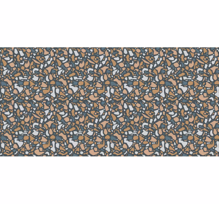 Papel tapiz textura terrazo marrón y azul - TenVinilo